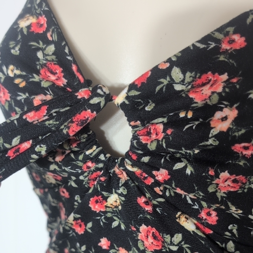 Windsor Black and Pink Floral Mini Dress